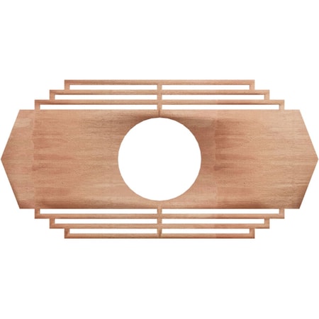 Ekena Millwork Chrysler Wood Fretwork Pierced Ceiling Medallion, Cherry, 26"W x 13"H x 6 7/8"ID x 1/4"T CMWP26X13X0250CSCH